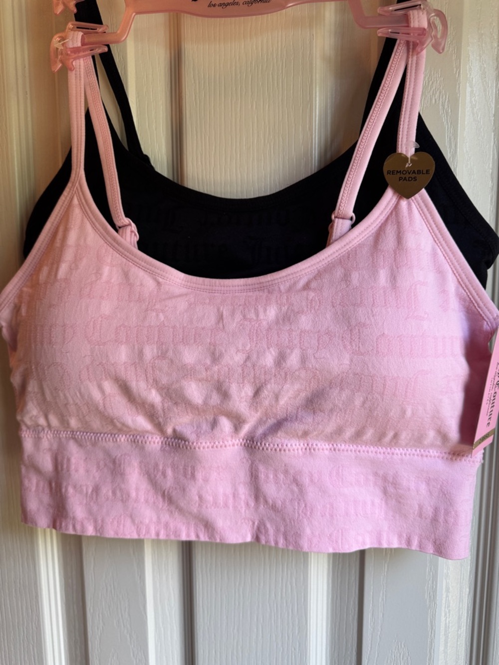 NWT JUICY COUTURE INTIMATE 2 BRA SET PINK & BLACK JUICY!! - Picture 2 of 5